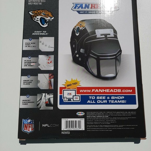 Jacksonville Jaguars FANHEADS HELMET New - Picture 2 of 2
